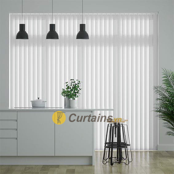 Thi công rèm cửa sáo đứng màu trắng hiện đại tinh tế