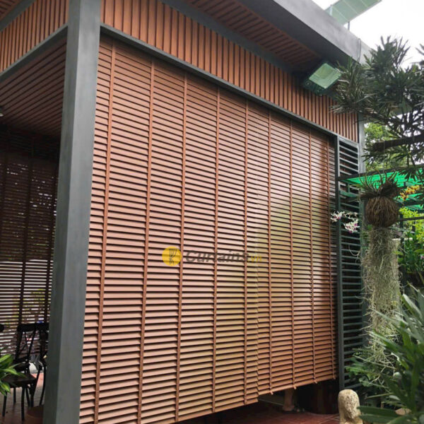 Rèm nhựa giả gỗ đẹp, cao cấp hệ kéo 1 dây bền siêu nhẹ